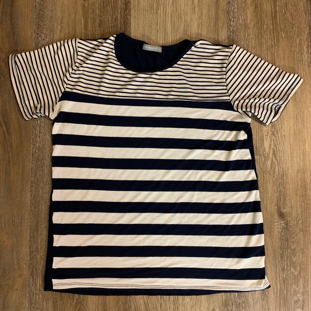 Loveapella Kiana Striped Crew Neck Knit Top